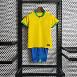 Conjunto Infantil Brasil Home 22/23 - Amarelo - KI... - BLACK NORDESTE ATK