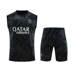 Conjunto Treino Regata + Short PSG 23/24 - Preto -... - Tailandesas Atacado