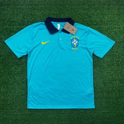 Camisa Polo Seleção Brasileira 2024 Azul Claro - 3... - FUTCAMISA
