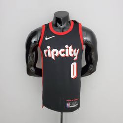 NBA Jersey Lillard #0 Ripcity Trail Blazers Black ... - FUTCAMISA