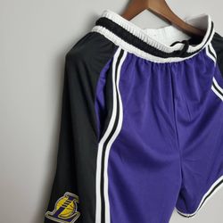 Los Angeles Lakers NBA Shorts - Treino - Roxo/Pret... - Tailandesas Atacado