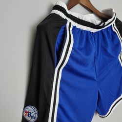 Shorts Philadelphia Nba - Treino Azul/preto - azul... - Tailandesas Atacado