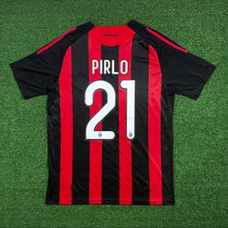 Camisa Retrô Ac Milan Home I Pirlo #21 08/09 - Ver... - FUTCAMISA