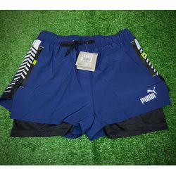 Shorts De Treino Unissex Puma Duplo Fitness - Azul... - Tailandesas Atacado
