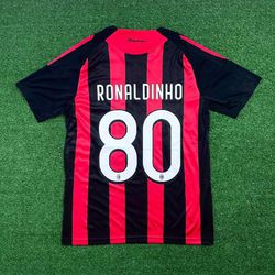 Camisa Retrô AC Milan Home I 08/09 - Ronaldinho 80... - FUTCAMISA