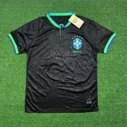 Camisa De Treino Brasil Preta Leopardo - Torcedor ... - FUTCAMISA