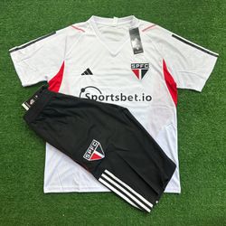 Conjunto De Treino Meia Calça + Camisa SPFC - 23/2... - Tailandesas Atacado