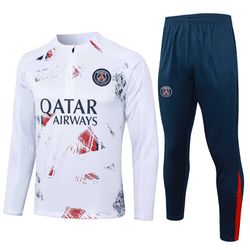 Agasalho de Treino PSG Meio Zíper - 24/25 - Branco... - Tailandesas Atacado