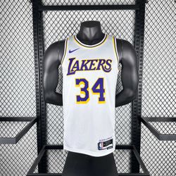 NBA Lakers o'neal 34 Edição Jogador Silk - Branca ... - FUTCAMISA