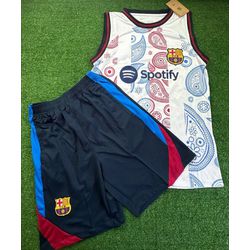 Conjunto Treino Regata + Short Barcelona 2024/25 -... - FUTCAMISA
