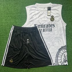 Conjunto Treino Regata + Short Real Madrid 2023/24... - FUTCAMISA