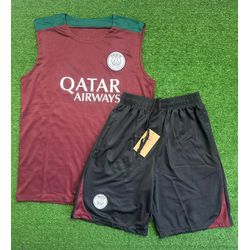 Conjunto Treino PSG Regata + Short 2024/25 - Vinho... - Atk Brasil