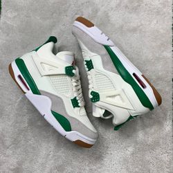 Tênis NK Jordan 4 - Branco/Verde - NKJ4 - Tailandesas Atacado