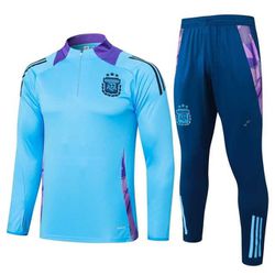 AGASALHO TREINO ARGENTINA 2024 MEIO ZÍPER - AZUL/R... - Tailandesas Atacado