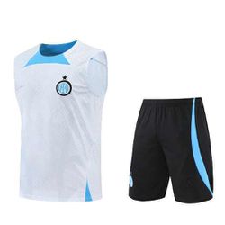 CONJUNTO TREINO REGATA + SHORT INTER DE MILÃO 2023... - FUTCAMISA