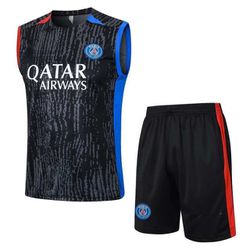 CONJUNTO TREINO PSG REGATA + SHORT 2023/24 (DETALH... - BLACK NORDESTE ATK