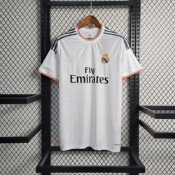Camisa Retrô Real Madrid 13/14 Home - Branco/Cinza... - Tailandesas Atacado