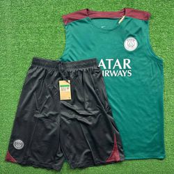 Conjunto Treino Regata E Short Paris Saint Germain... - Tailandesas Atacado