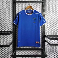 Camisa Brasil Away II Copa do Mundo 1998 - Azul - ... - Tailandesas Atacado