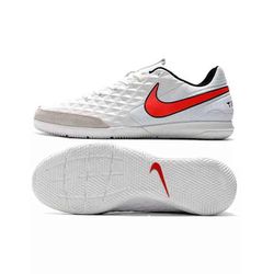 Chuteira Futsal Nike Tiempo (ic) - Branco/vermelho... - OUROX ATACADO