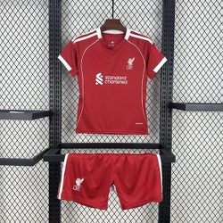 Conjunto Infantil Liverpool Home 25/26 - Vermelho ... - Tailandesas Atacado