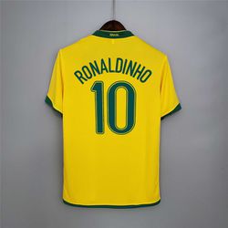 Camisa Retrô Brasil Home I 2006 - Amarela -Ronaldi... - BLACK NORDESTE ATK