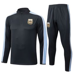 Conjunto Agasalho de treino Argentina Meio Zíper -... - BLACK NORDESTE ATK