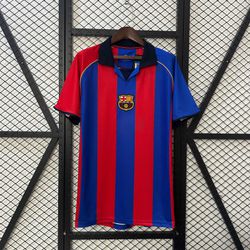 Camisa Retrô Barcelona Home I 01/02 - Azul/Vermelh... - FUTCAMISA