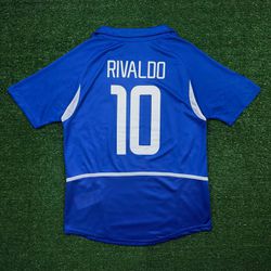 Camisa Retrô Brasil Away II 2002 - Rivaldo #10 - A... - FUTCAMISA