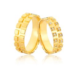 Aliança de Noivado e Casamento em ouro 18k - JN-532 - Fort Joias.com.br