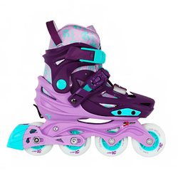 Patins Infantil Hardboot X-Light Roxo com Rodas Led ABEC9