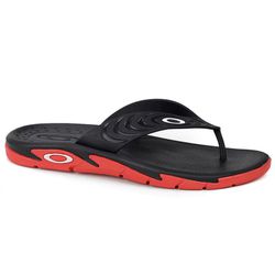 Chinelo Oakley Crowd Masculino - Preto e Vermelho - FOF10050... - 775 Franca