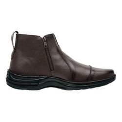 Botina Bota Masculina Confortável Zíper Couro Legímo Café - FRANBOOTS | Calçados em Couro