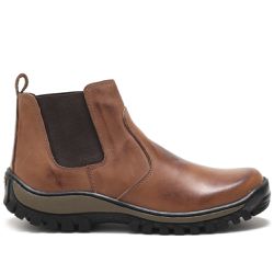 Bota Botina Masculina 100% Couro Nobuck Whisky - FRANBOOTS | Calçados em Couro