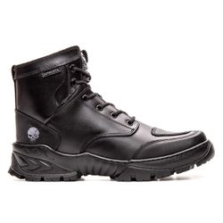 Bota Coturno em couro Militar Helsi Preto - FRANBOOTS | Calçados em Couro