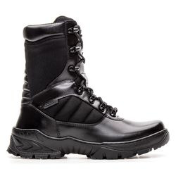 Coturno Bota Militar Tática Airsoft Policial Kaiten Preto Liso - FRANBOOTS | Calçados em Couro