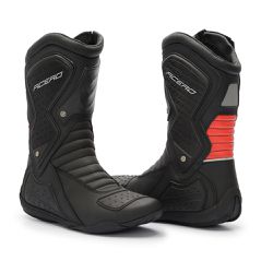 Bota Motociclista Motors Couro Acero Speed Low Track Preto e Vermelho - FRANBOOTS | Calçados em Couro