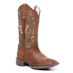 Bota Texana Country Cano Alto Couro Legítimo Premium Bico Quadrado Beauty - FRANBOOTS | Calçados em Couro