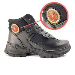 Coturno Couro Legitimo- Bota Tática Militar SAMU Cano Curto - FRANBOOTS | Calçados em Couro