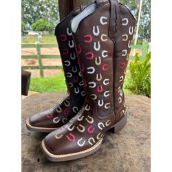 BOTA TEXANA FRANCA BOOTS BORDADA FERRADURA - FB202... - FRANCABOOTS 