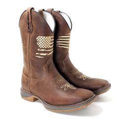 BOTA TEXANA MASCULINA BANDEIRA CANO MEDIO SOLA JUM... - FRANCABOOTS 