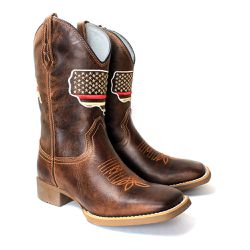 BOTA TEXANA MASCULINA BANDEIRA CANO MEDIO SOLA CAF... - FRANCABOOTS 