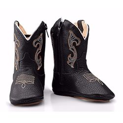 TEXANA BABY COUNTRY EM COURO PRETO - CP202120 - FRANCABOOTS 