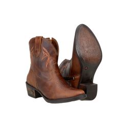 BOTINHA FEMININA CANO CURTO COM BORDADO ESTILO COU... - FRANCABOOTS 