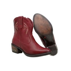 BOTINHA FEMININA CANO CURTO COM BORDADO ESTILO COU... - FRANCABOOTS 