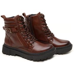 Coturno Feminino em Couro Arizona Marrom Pinhão -... - FRANCABOOTS 