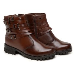 Bota Feminina em Couro Steel Marrom Tabaco - Atemp... - FRANCABOOTS 