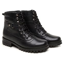 Coturno Feminino Couro Vermont Preto Estilo Urbano... - FRANCABOOTS 