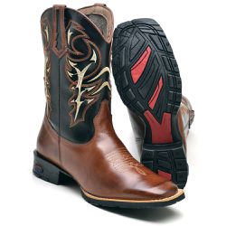 BOTA TEXANA COUNTRY MASCULINA BORDADA REPLICA - LI... - FRANCABOOTS 