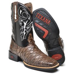 BOTA TEXANA COUNTRY MASCULINA BORDADA ESCAMADA - L... - FRANCABOOTS 